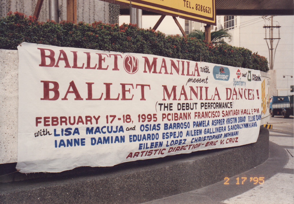 A tarpaulin banner announces Ballet Manila's launching concert.