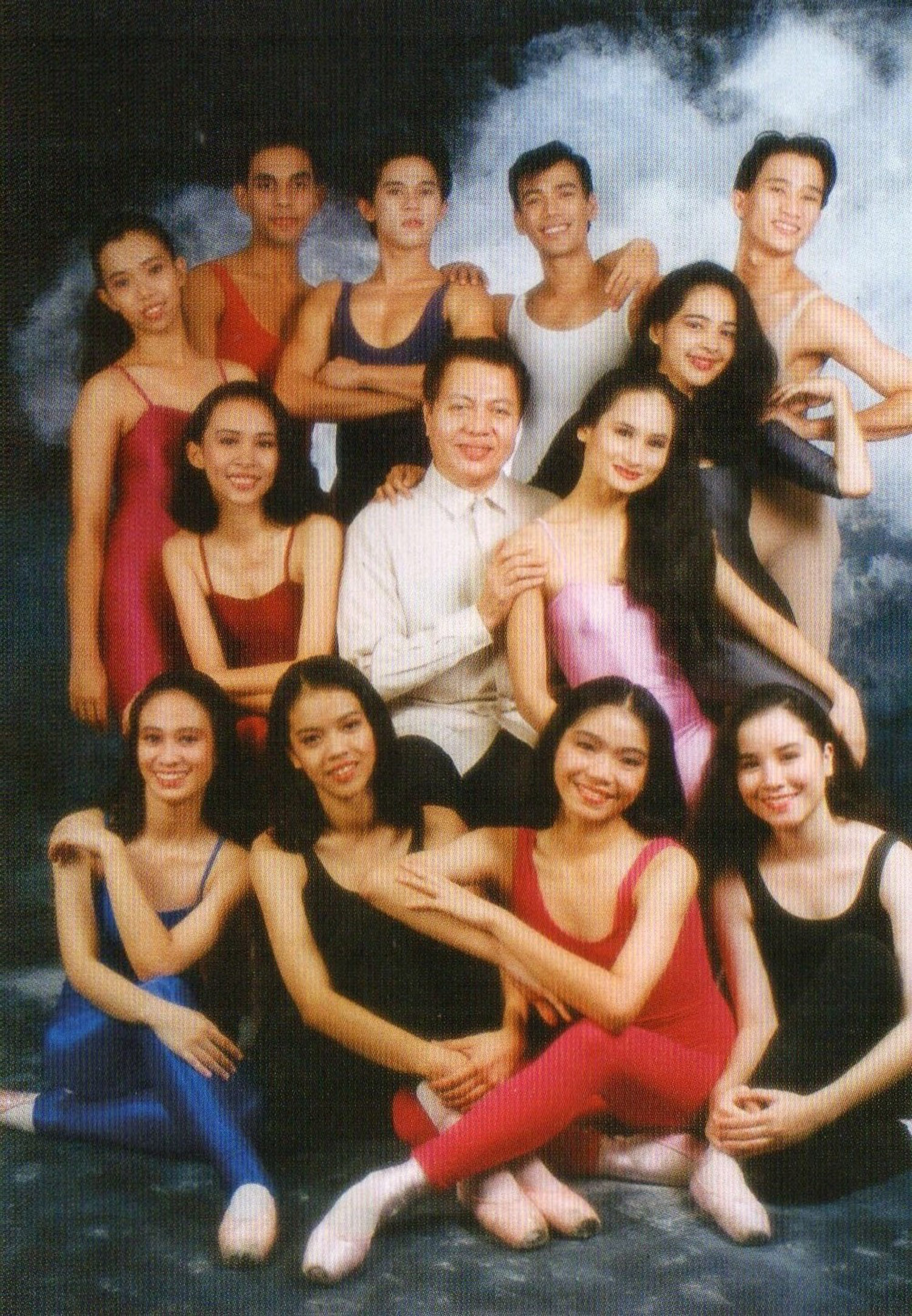 Twelve young dancers, including Eileen Lopez (standing, leftmost), formed Ballet Manila in 1995. The group is shown in this photo with late artistic director Eric V. Cruz.