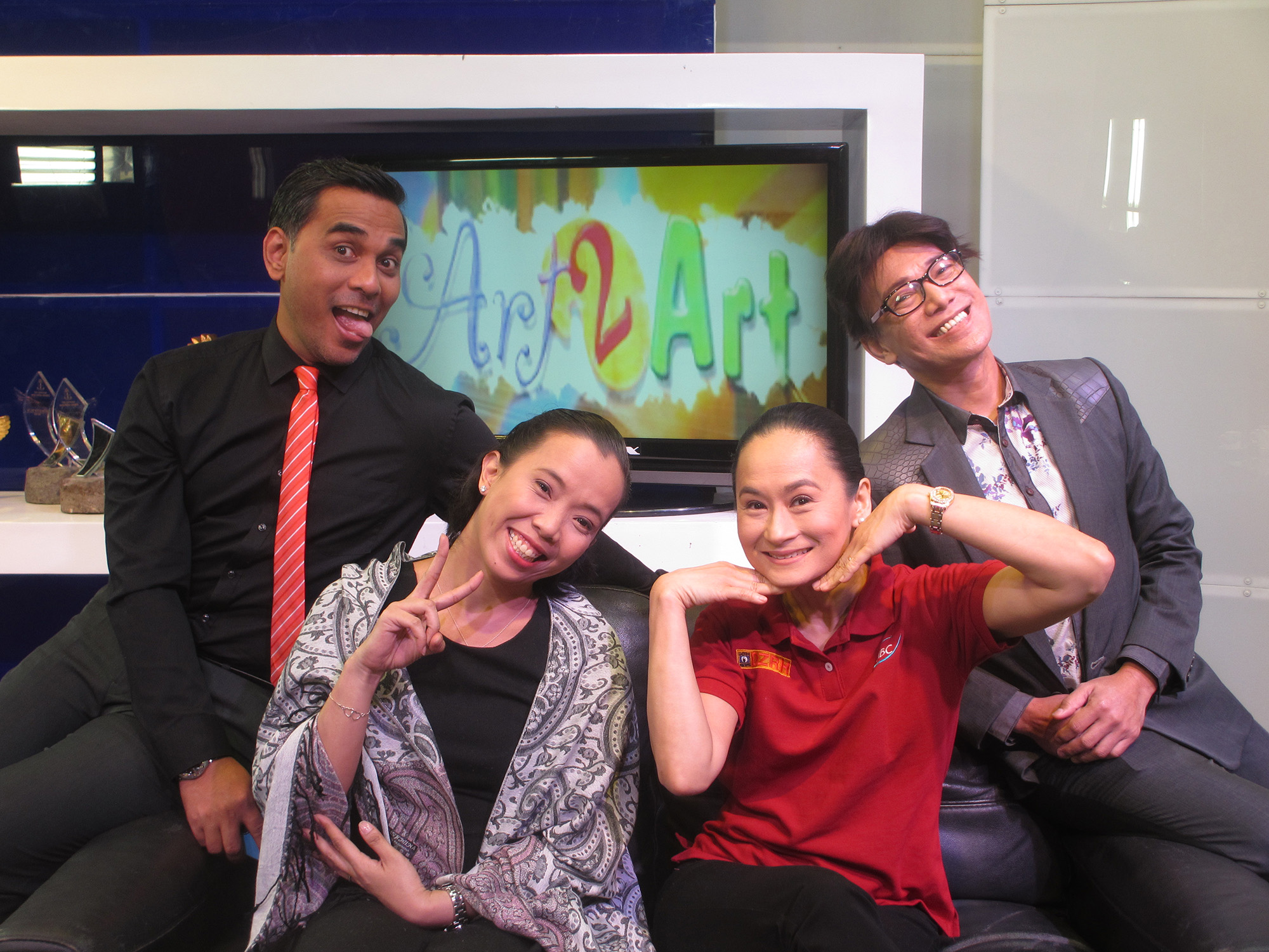 Clowning around on the set of Art 2 Art with fellow Ballet Manila pioneers Christopher Mohnani, Lisa Macuja-Elizalde and Osias Barroso
