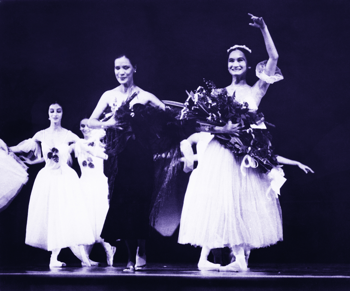 After dancing the lead in Giselle for Philippine Ballet Theater in 1988, Lisa is joined by Mrs. Radaic at curtain call.