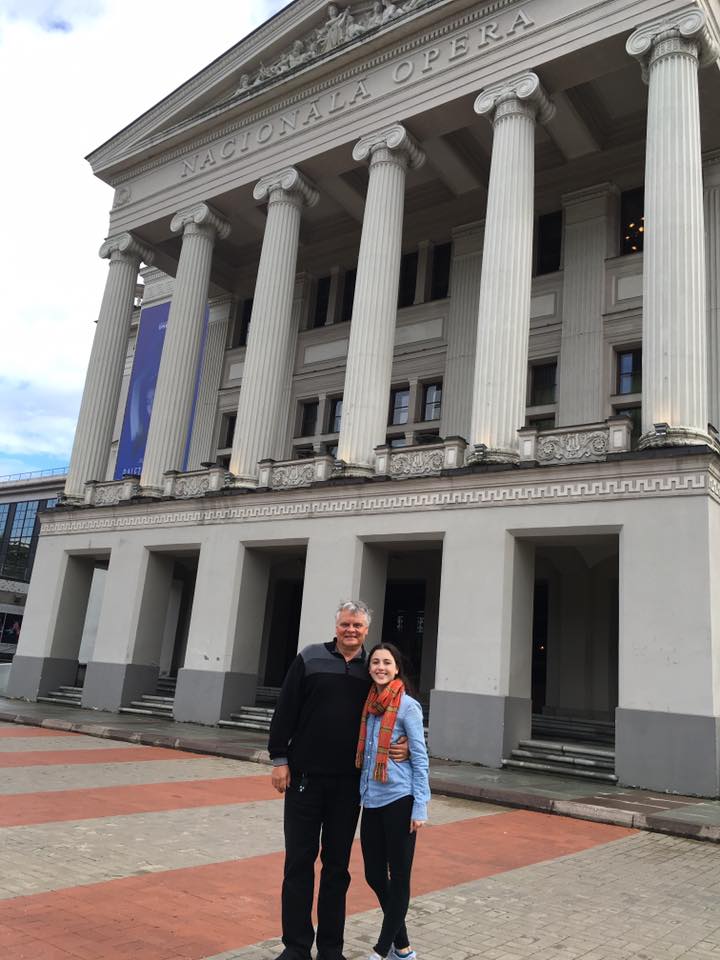 With Aivars Lemanis, artistic director of the Latvian National Opera and Ballet, in front of the National Opera House. Lemanis was a former partner of Ballet Manila artistic director Lisa Macuja-Elizalde.