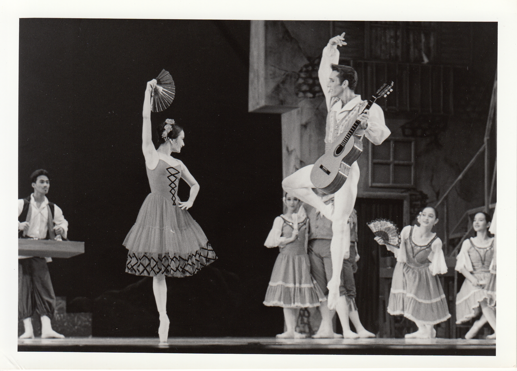 Don Quixote is marked by spirited dancing. Lisa Macuja as Kitri is partnered by American Ballet Theater’s Parrish Maynard as Basilio in this 1993 production.